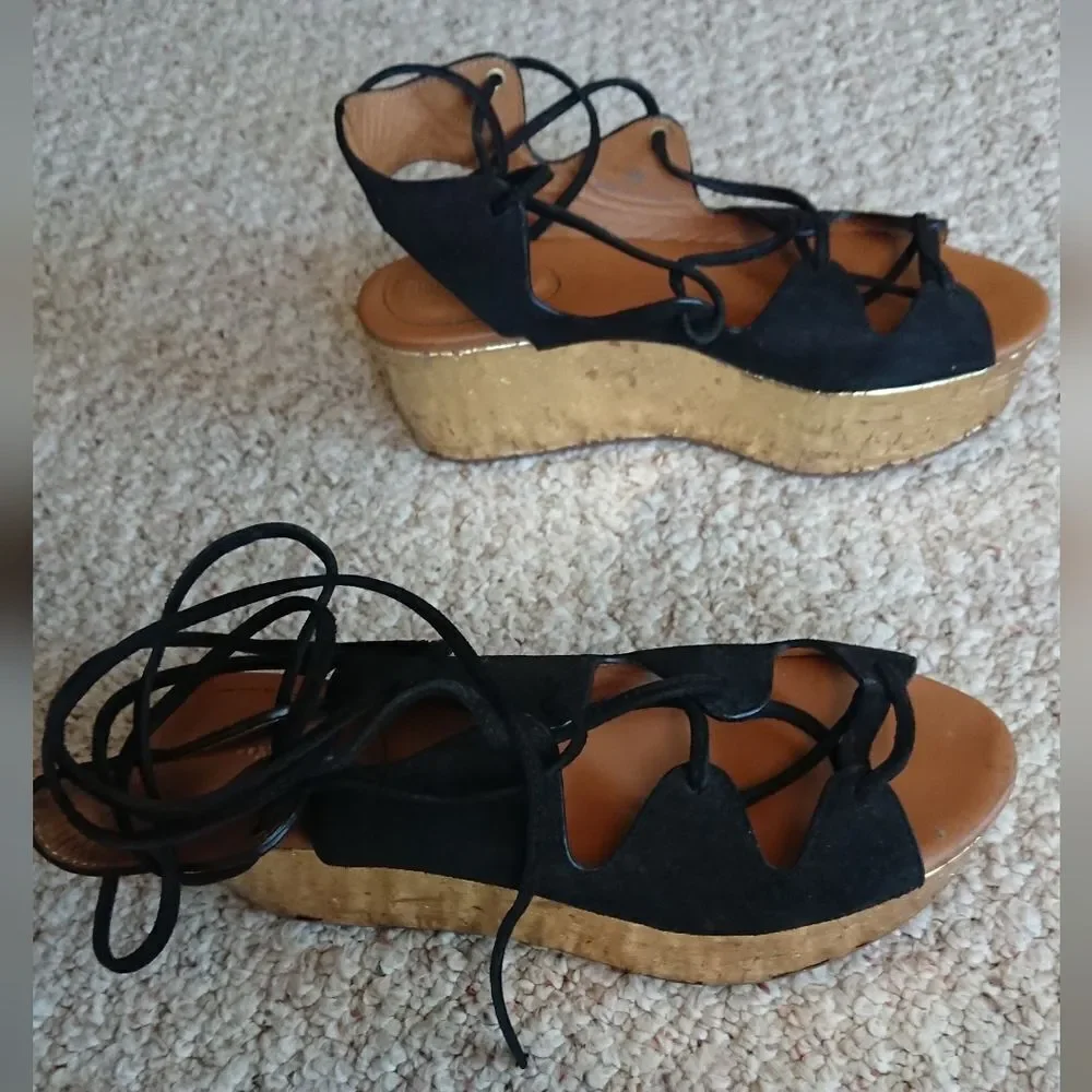 See by Chloé Liana Suede Gladiator Sandals size 38.5